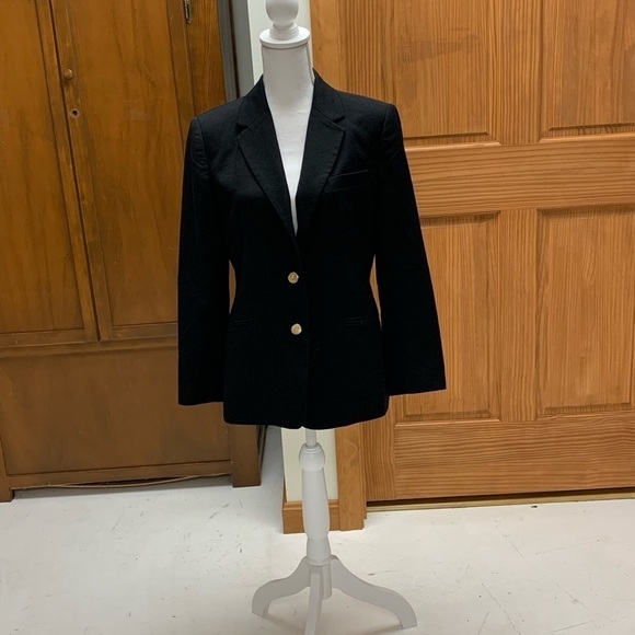 Talbots petite black 2 button blazer size 8 P 19 in pit pit L-25-26in - Picture 1 of 5